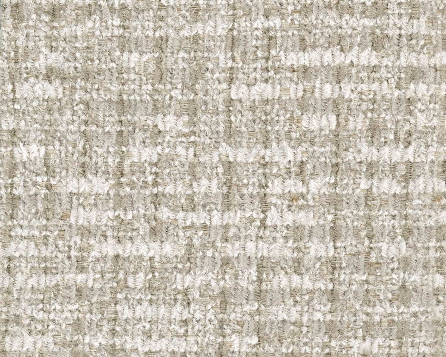 Beige Chenille Upholstered Ottoman With Cushioned Comfort