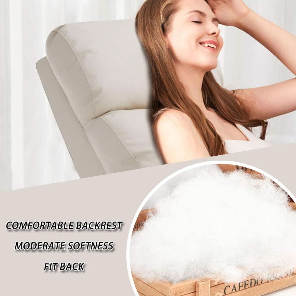 Beige Leather Massage Recliner Chair With Foot Extension