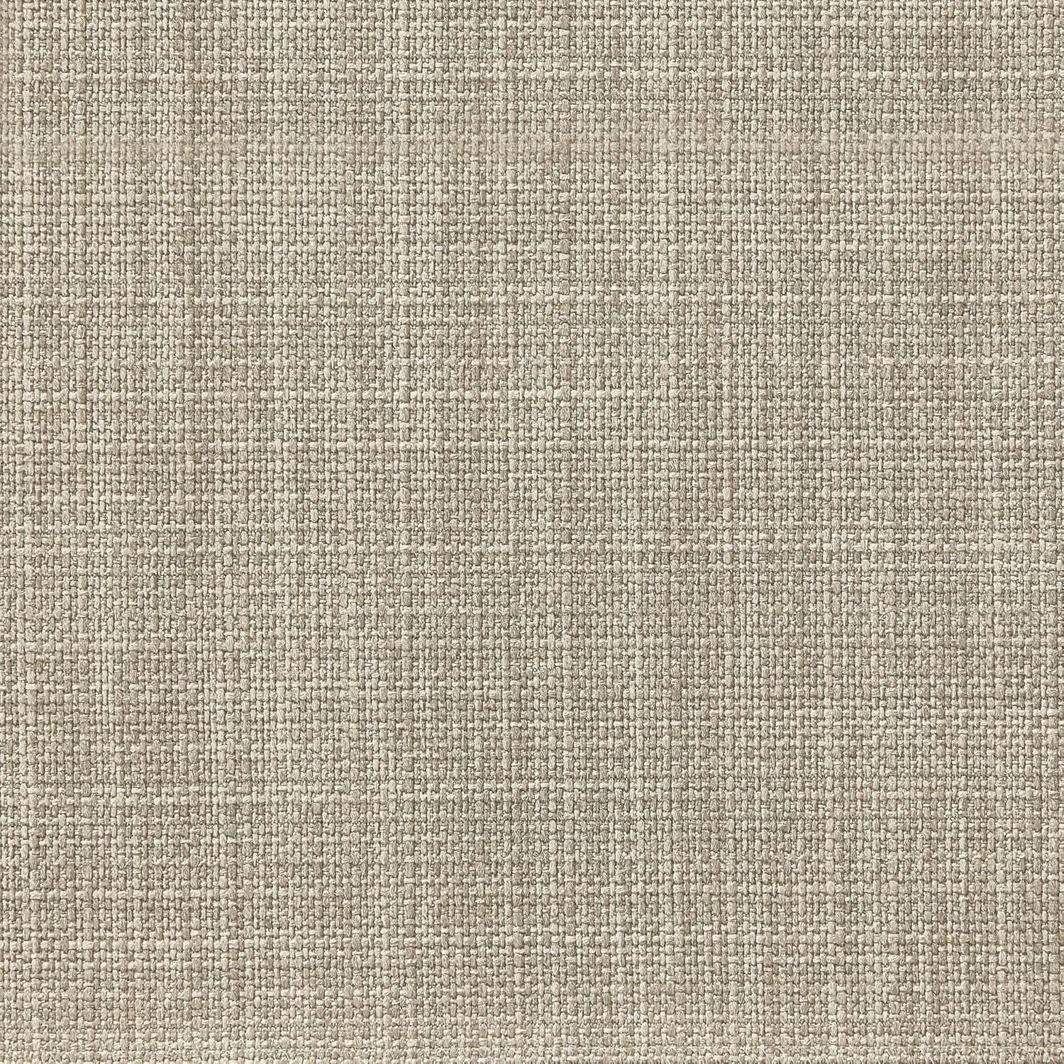 Beige Linen Round Storage Ottoman Featuring Tufting