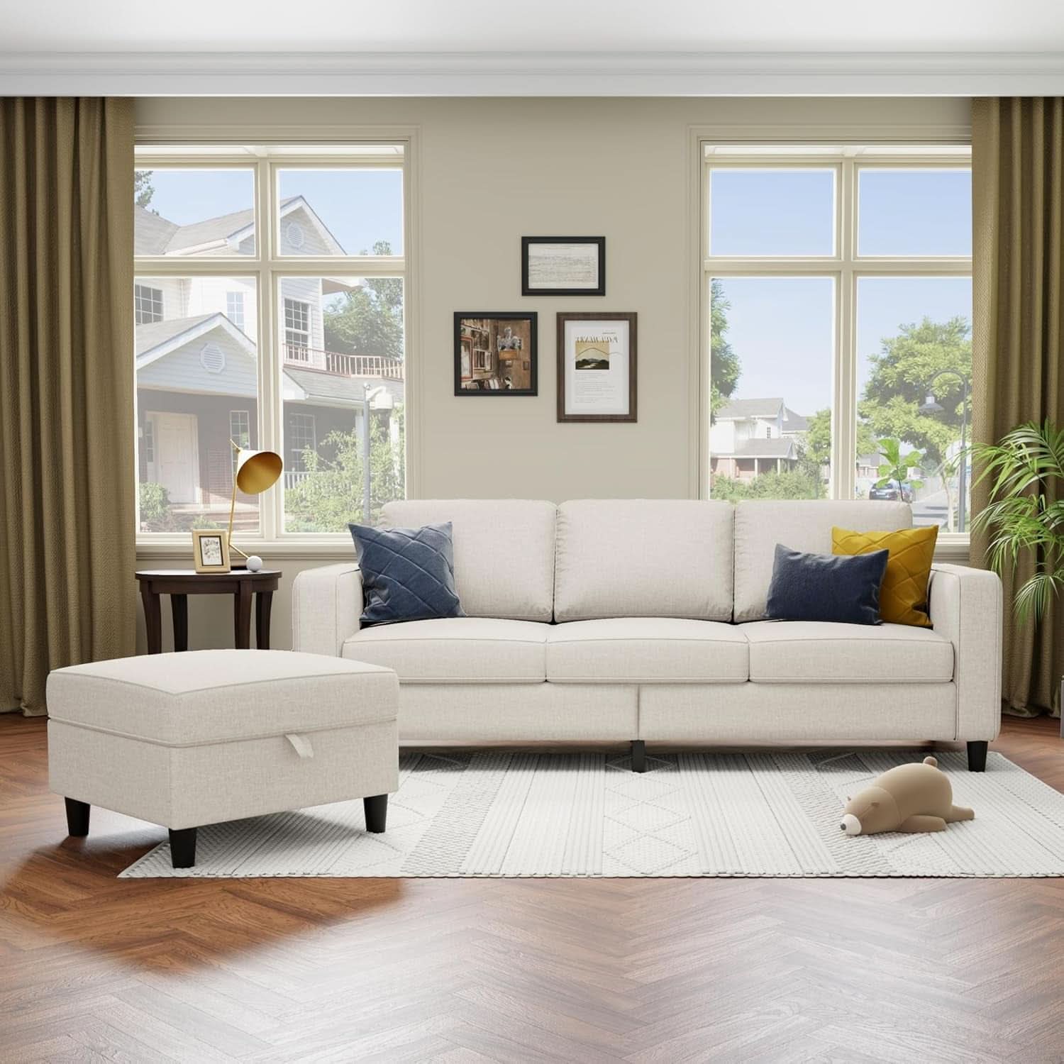 Beige Sectional Sofa for Small Spaces Comfortable and Versatile