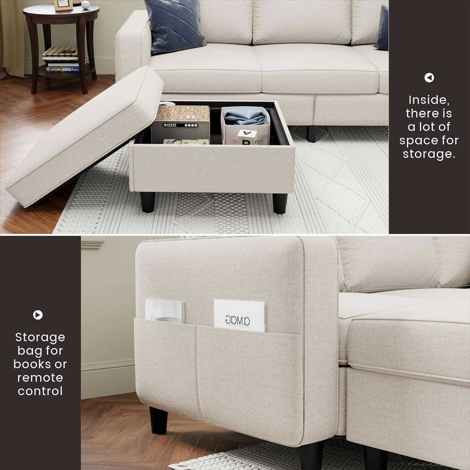Beige Sectional Sofa for Small Spaces Comfortable and Versatile