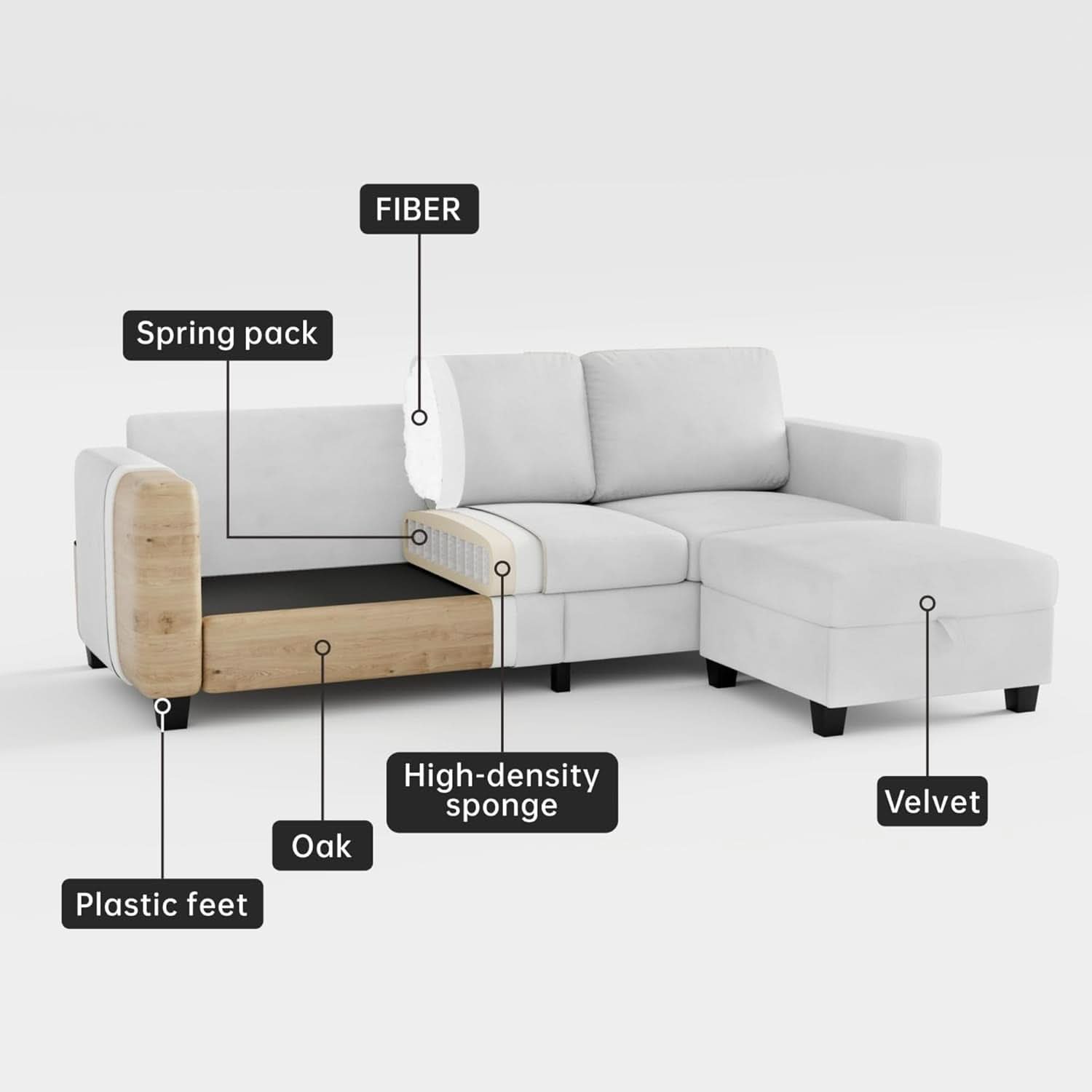 Beige Sectional Sofa for Small Spaces Comfortable and Versatile