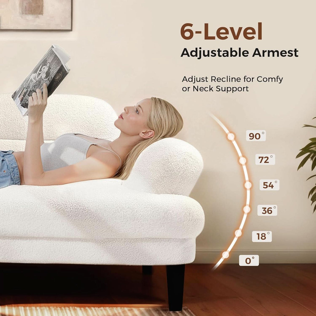 Beige Seventy Nine Inches Futon Sofa Bed Convertible