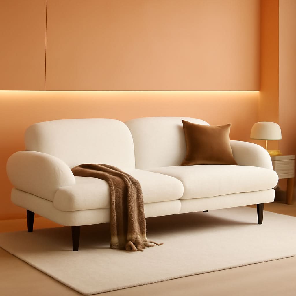 Beige Seventy Nine Inches Futon Sofa Bed Convertible
