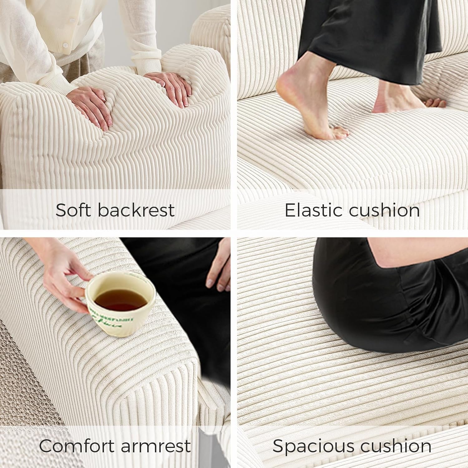 Beige Sleeper Sofa Bed L Shaped Modular Couch