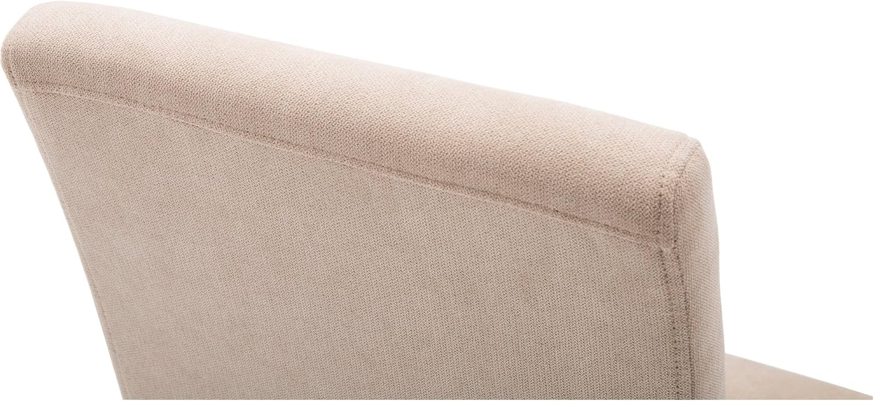 Beige Upholstered Dining Chairs Set of Two Copper Nailhead