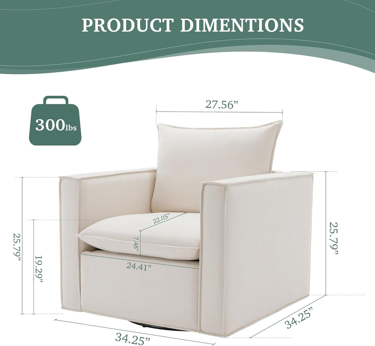 Beige Upholstered Swivel Accent Chairs Set Of 2 360 Degree