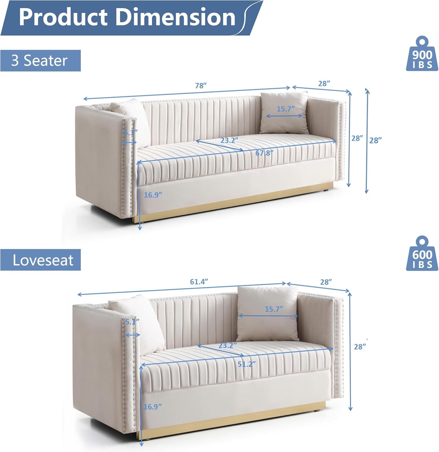 Beige Velvet Sofa Set For Living Room Premium Upholstery