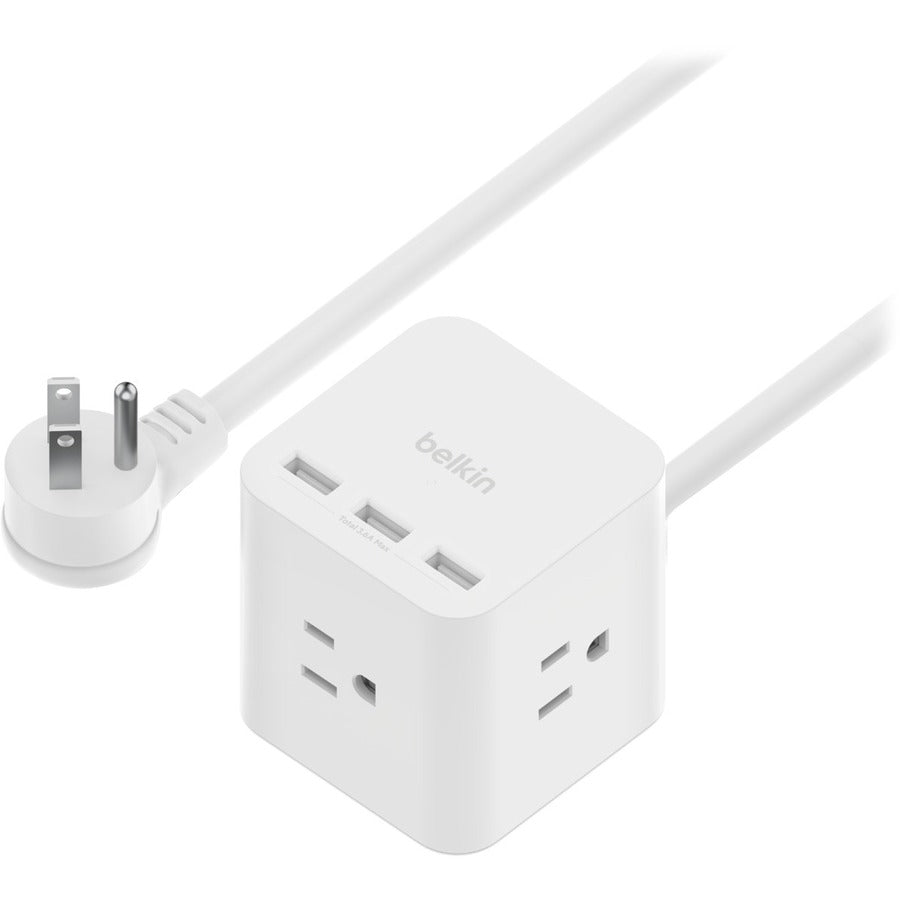 Belkin 3-Outlet Power Cube with 5-Foot Cord and USB-A Ports SRA006P3TT5