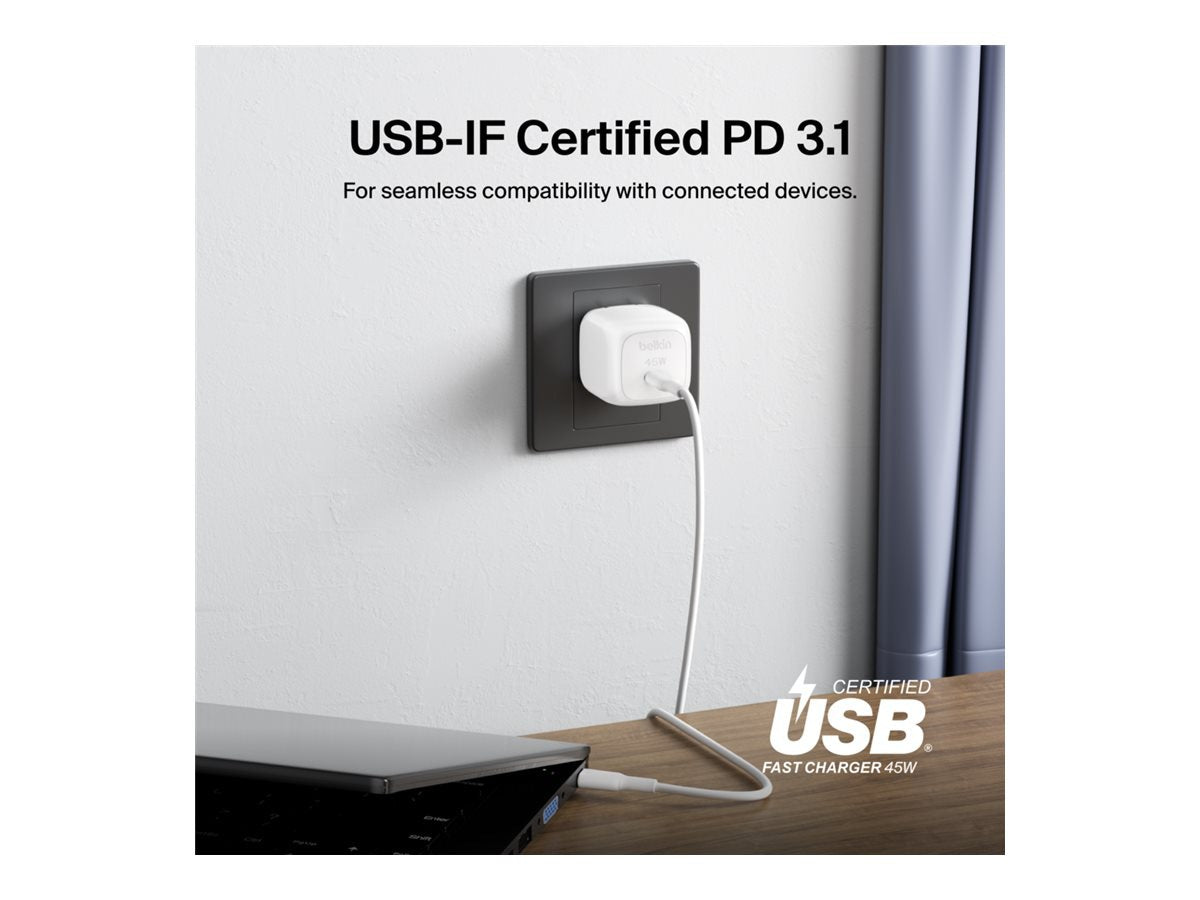 Belkin 45W USB-C Battery Charger Fast Charging with 2-Year Warranty