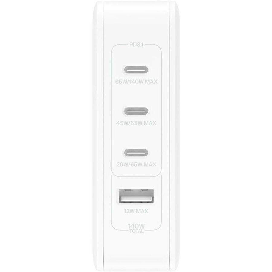 Belkin BOOST&uarr;CHARGE PRO 140W 4-Port GaN Wall Charger - 140 W - White