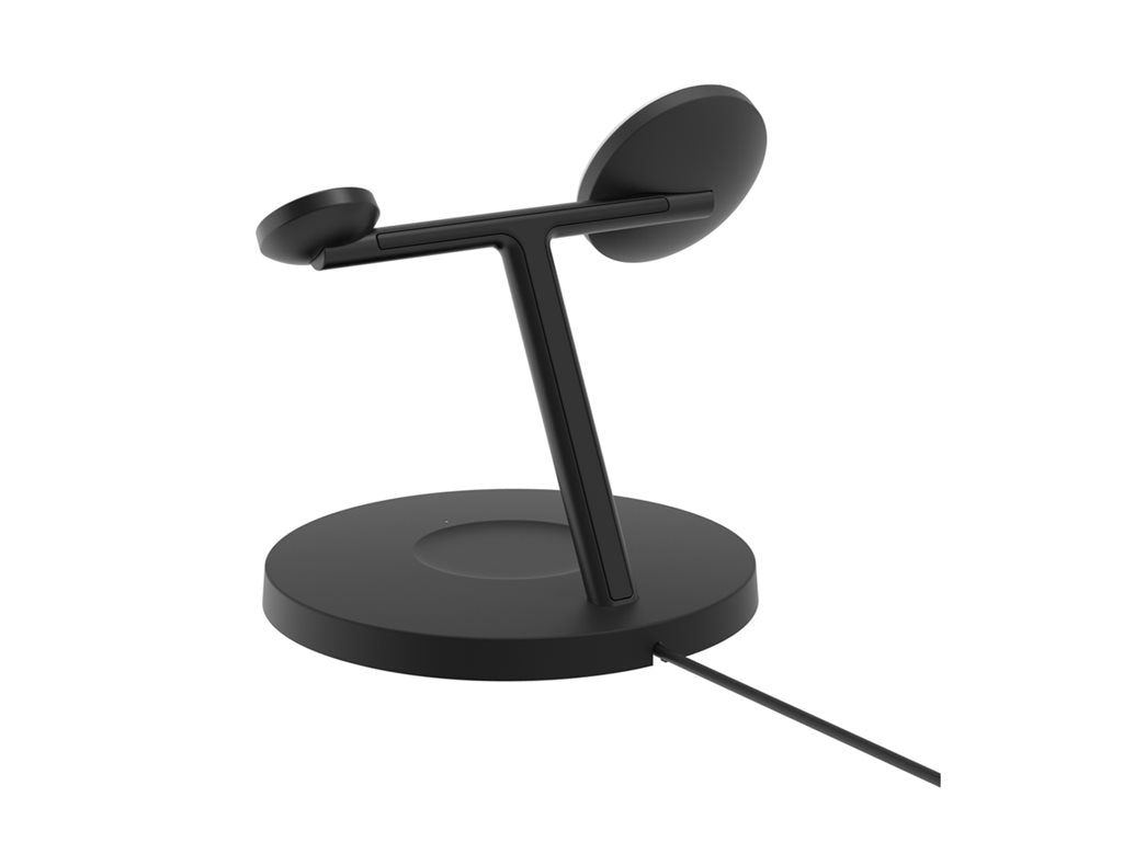 Belkin BoostCharge 3-in-1 - Wireless charging stand - with Qi2 + AC power adapter - 15 Watt - Fast Charge WIZ032TTBK