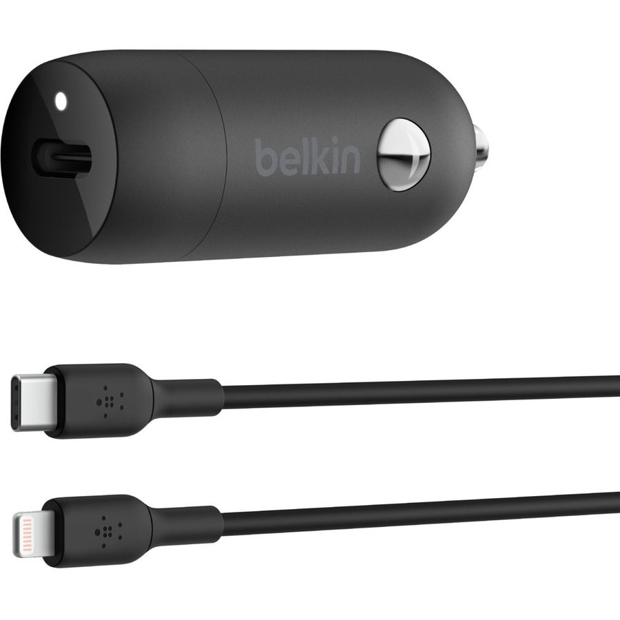 Belkin BoostCharge 30W USB-C Car Charger - 12 V DC Input - 3 A Output - Black