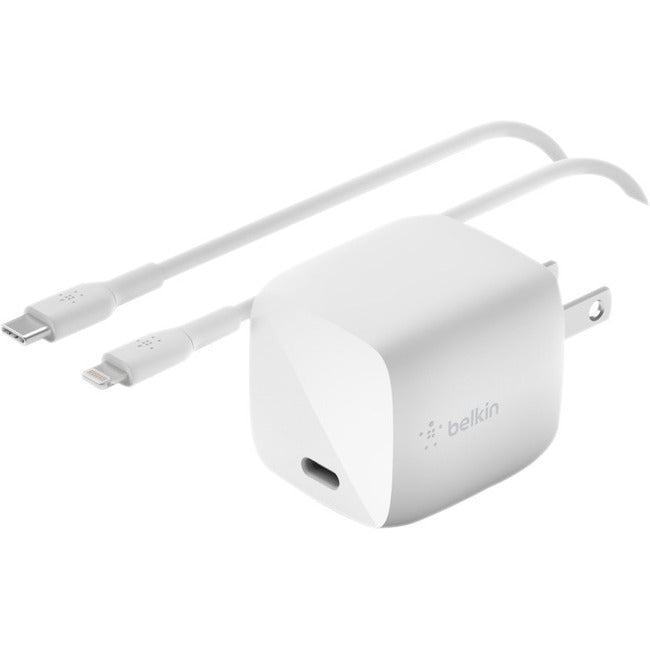 Belkin BoostCharge 30W USB-C GaN Wall Charger (USB-C to Lightning Cable included) - Power Adapter WCH001DQ1MWH-B5