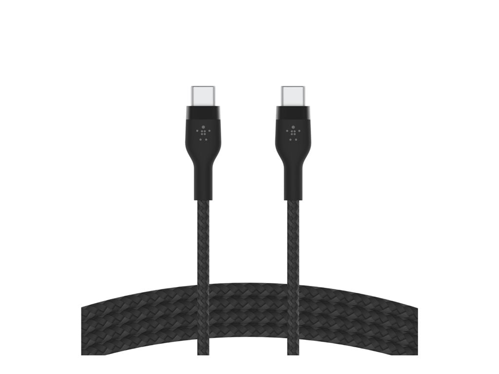Belkin BoostCharge PRO Flex - USB cable - 24 pin USB-C (M) to 24 pin USB-C (M) - USB 2.0 - 3 A - 3.3 ft - USB Power Delivery CAB011BT1MBW2PK