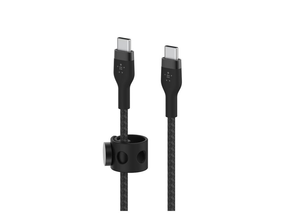Belkin BoostCharge PRO Flex - USB cable - 24 pin USB-C (M) to 24 pin USB-C (M) - USB 2.0 - 3 A - 3.3 ft - USB Power Delivery CAB011BT1MBW2PK