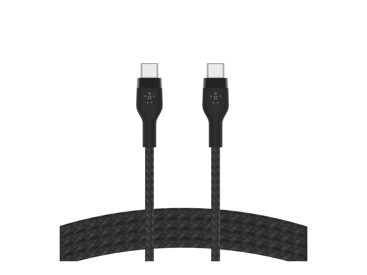 Belkin BoostCharge PRO Flex - USB cable - 24 pin USB-C (M) to 24 pin USB-C (M) - USB 2.0 - 3 A - 3.3 ft - USB Power Delivery CAB011BT1MBW2PK