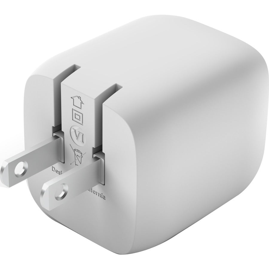 Belkin BoostCharge Pro Dual USB-C GaN Wall Charger with PPS 45W Laptop Chromebook Charging - Power Adapter WCH011DQWH