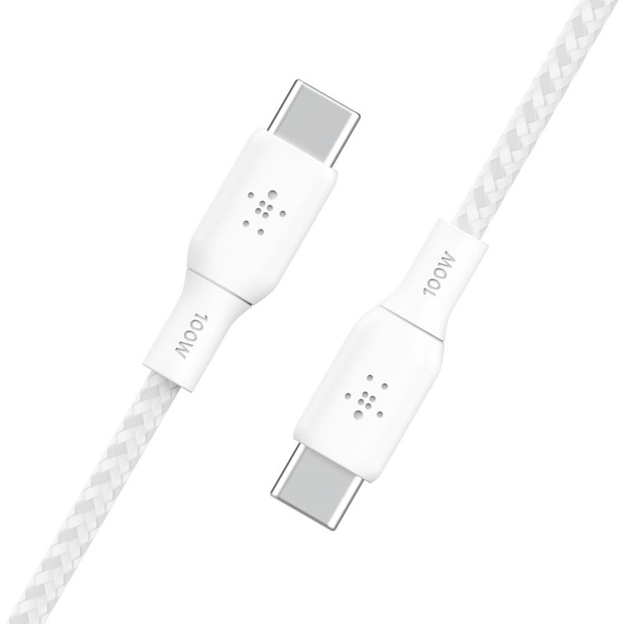 Belkin BoostCharge USB-C to USB-C Cable 100W - (2 meter / 6.6 foot, White) - 6.56 ft