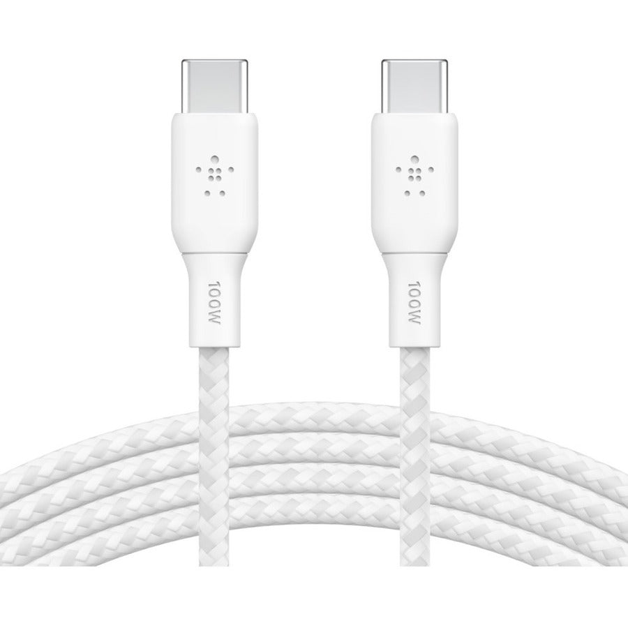 Belkin BoostCharge USB-C to USB-C Cable 100W - (2 meter / 6.6 foot, White) - 6.56 ft