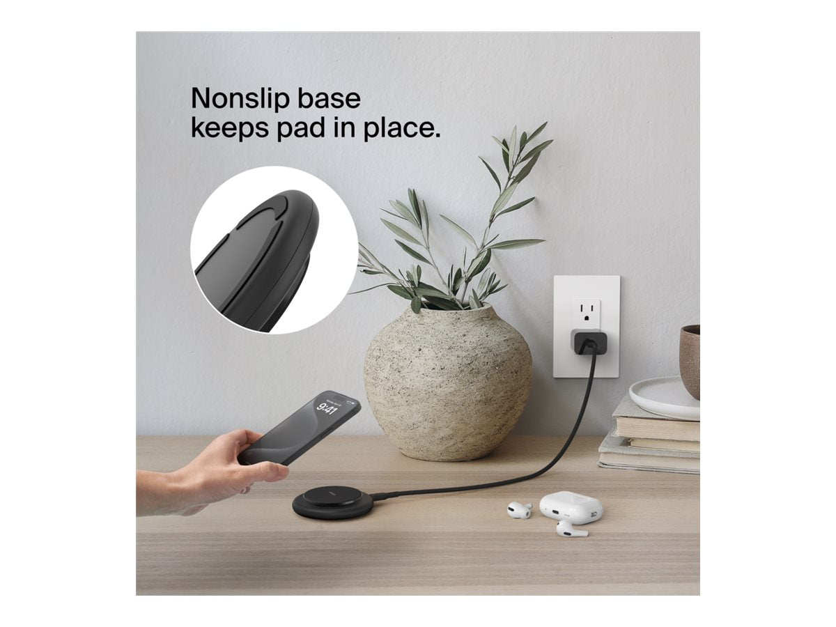 Belkin Boostcharge Wireless Charging Pad - Magnetic With Qi2 - + Ac Power Adapter Wia009ttbk