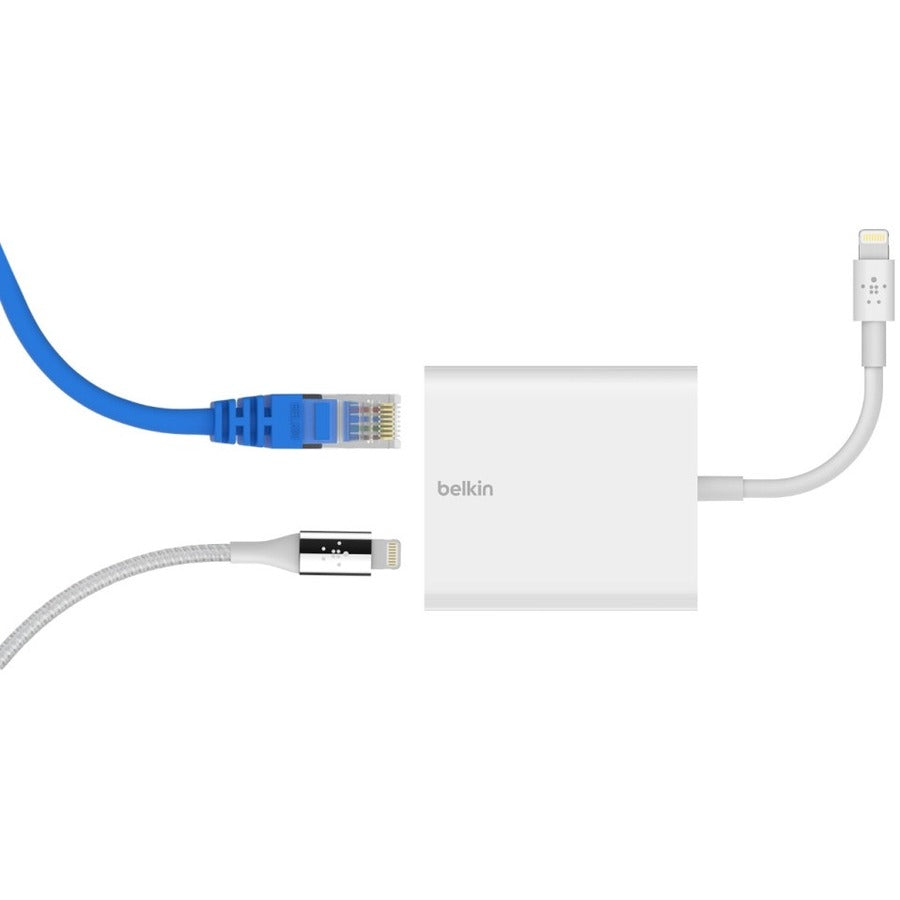 Belkin Ethernet + Power Adapter with Lightning Connector - Lightning - 180 MB/s Data Trans