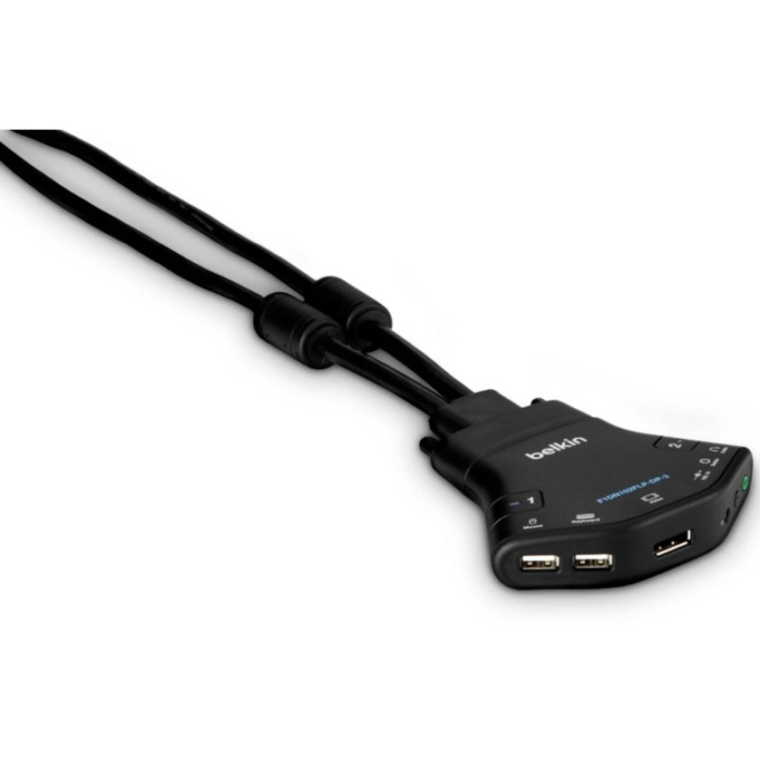 Belkin Secure 2-port Flip DP-to-DP KVM with Audio, PP 3.0 F1DN102FLP-DP-3