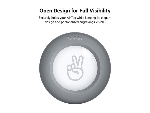 Belkin Secure Holder with Clip for AirTag - Dark Gray - Scratch Protection, Secure,