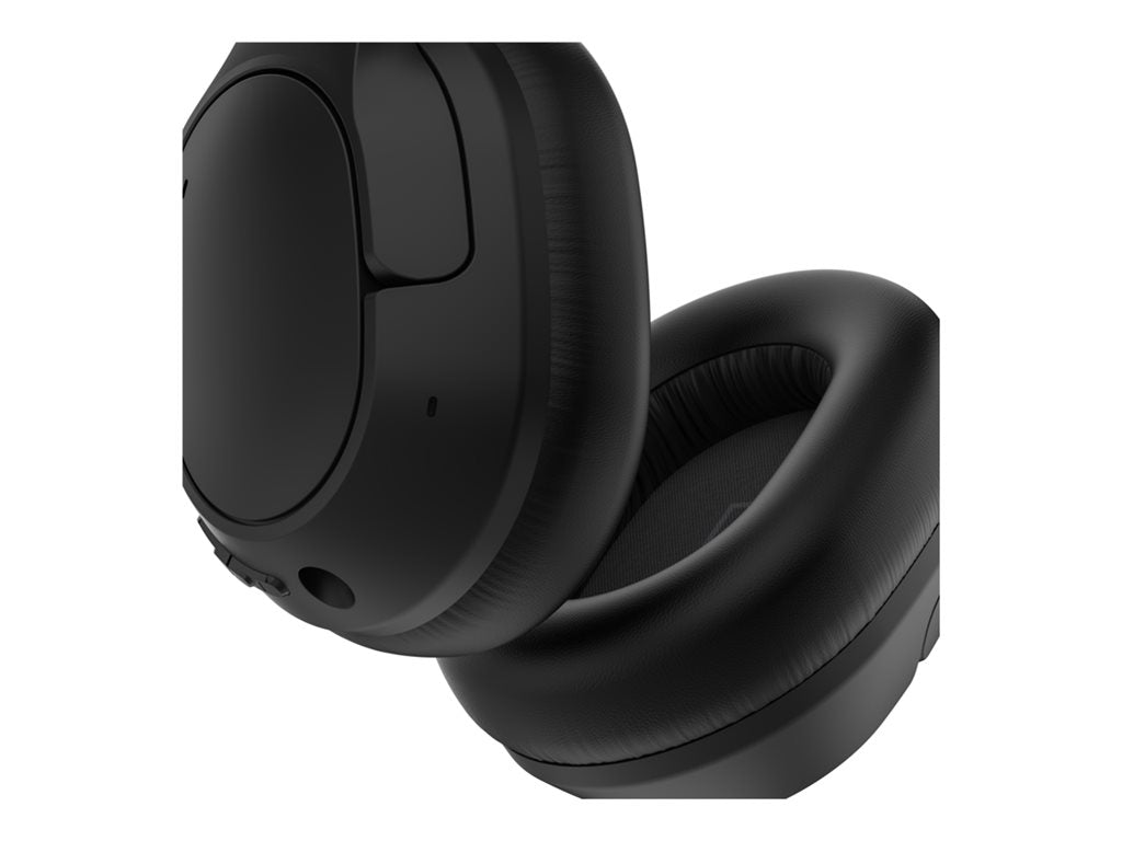 Belkin SoundForm Isolate - Headphones with mic - full size - Bluetooth - wireless, wired - active noise canceling - USB-C, 3.5 AUD008FQBK