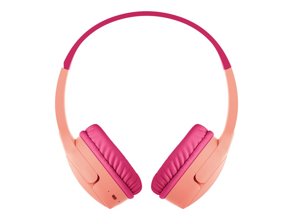 Belkin SoundForm Mini - Headphones with mic - on-ear - Bluetooth - wireless, wired - 3.5 mm jack - pink AUD001BTPKV3