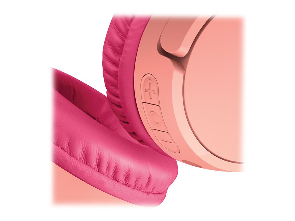 Belkin SoundForm Mini - Headphones with mic - on-ear - Bluetooth - wireless, wired - 3.5 mm jack - pink AUD001BTPKV3