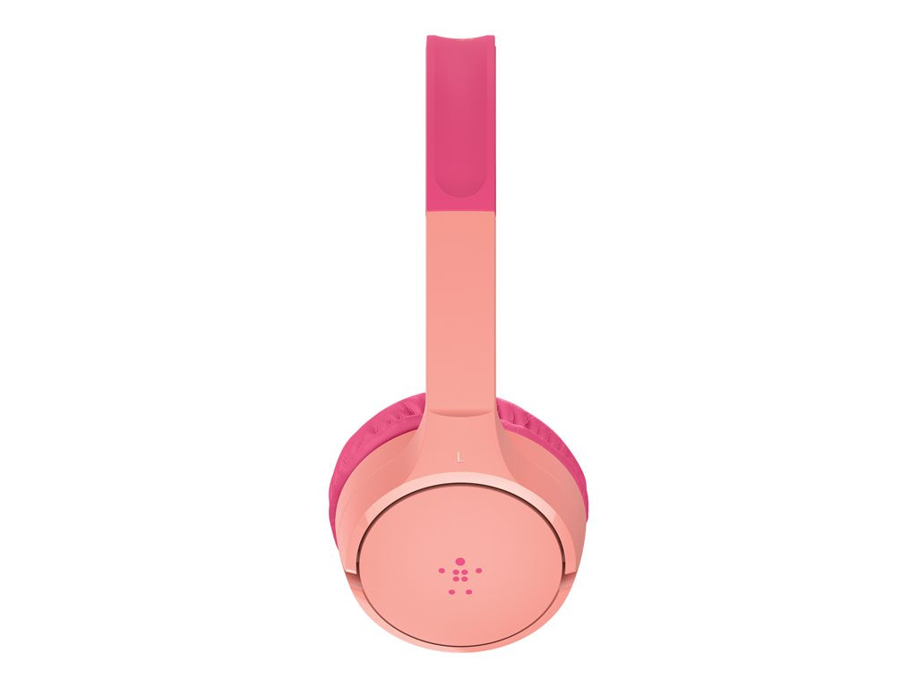 Belkin SoundForm Mini - Headphones with mic - on-ear - Bluetooth - wireless, wired - 3.5 mm jack - pink AUD001BTPKV3