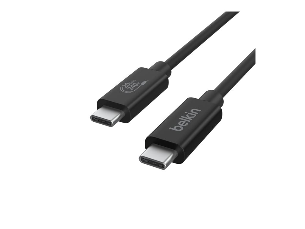 Belkin - USB cable - 24 pin USB-C (M) to 24 pin USB-C (M) - USB 2.0 / USB 3.0 / USB 3.2 / USB 4.0 /Thunderbolt 3 / Thunderbolt INZ004TT1.2MBK