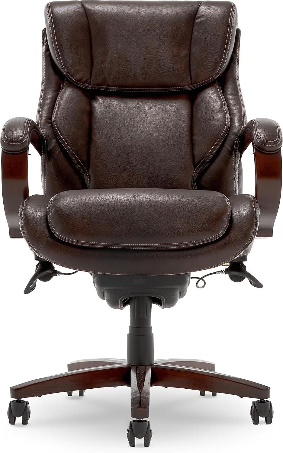Bellamy Executive Office Chair With Memory Foam Cushions Brown Bonded Leather