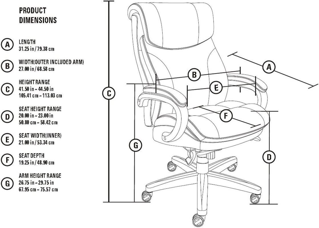 Bellamy Executive Office Chair With Memory Foam Cushions Brown Bonded Leather