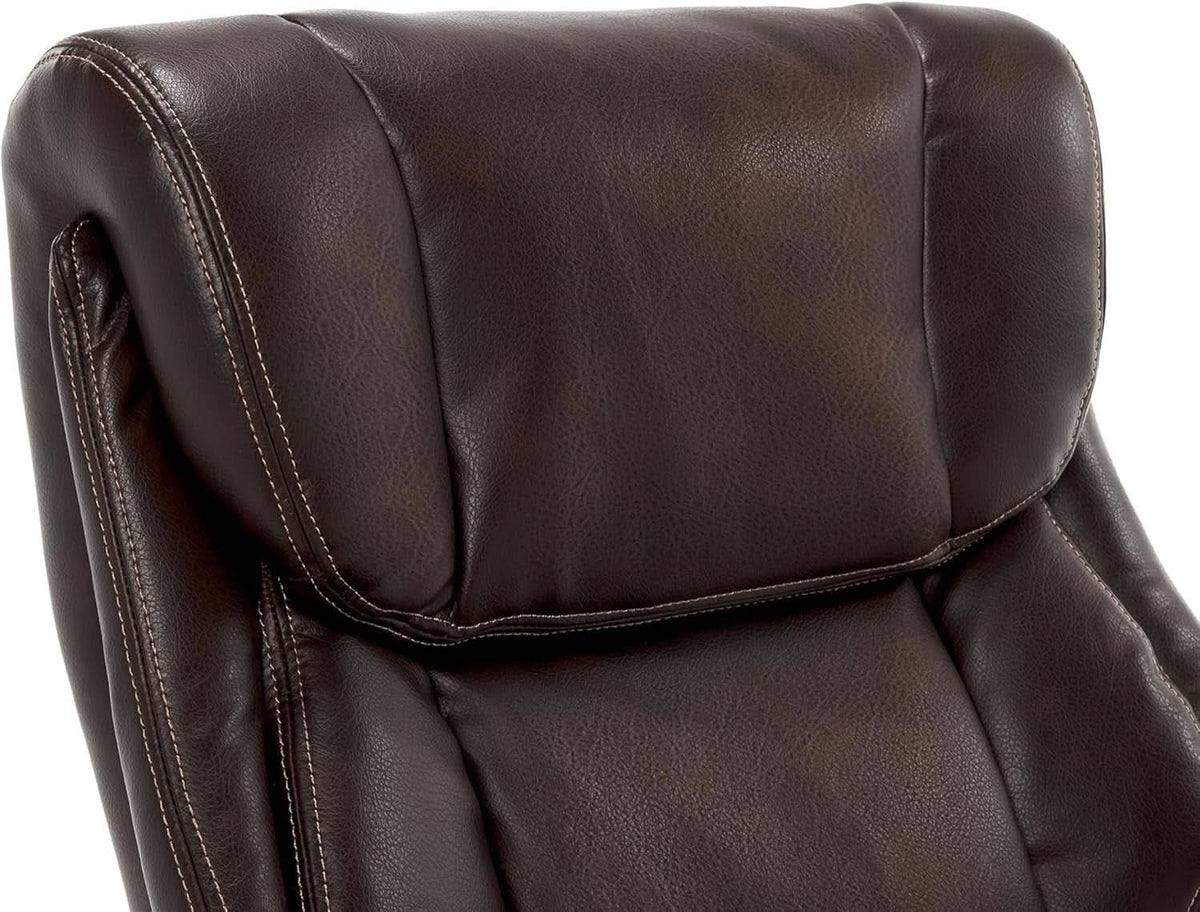 Bellamy Executive Office Chair With Memory Foam Cushions Brown Bonded Leather