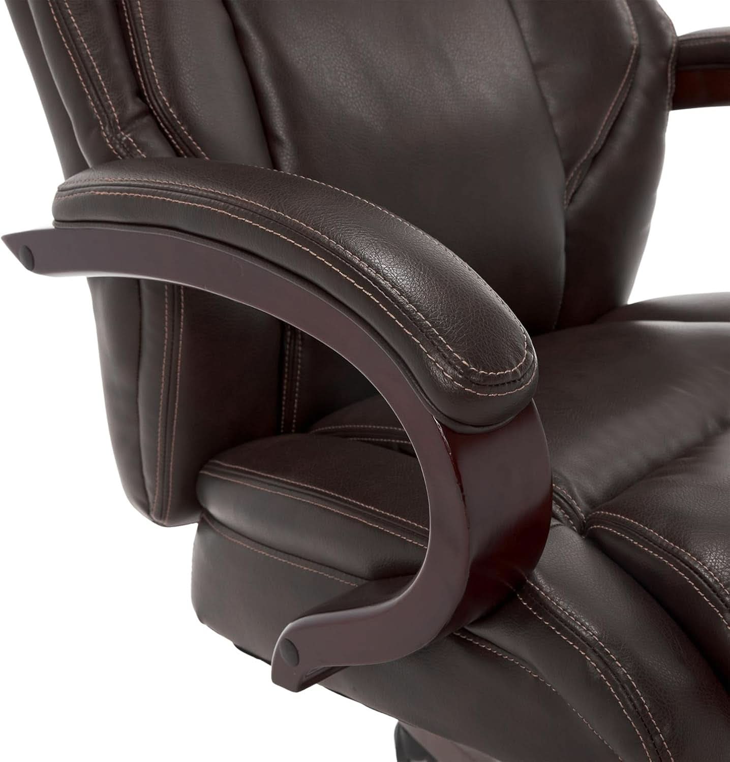 Bellamy Executive Office Chair With Memory Foam Cushions Brown Bonded Leather