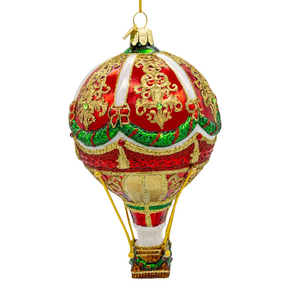 Bellissimo Glass Hot Air Balloon Ornament