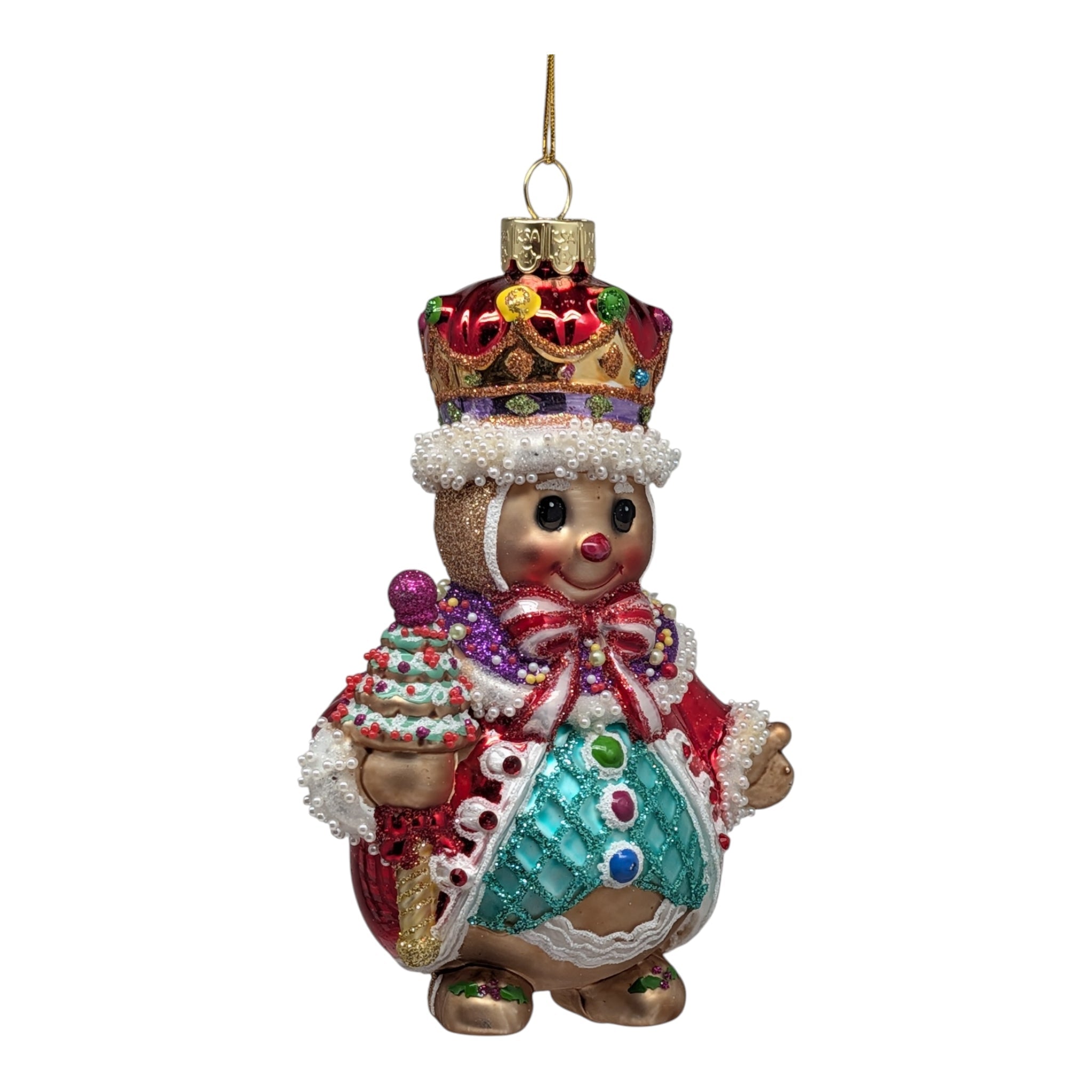 Bellissimo Glass King Gingerbread Ornament