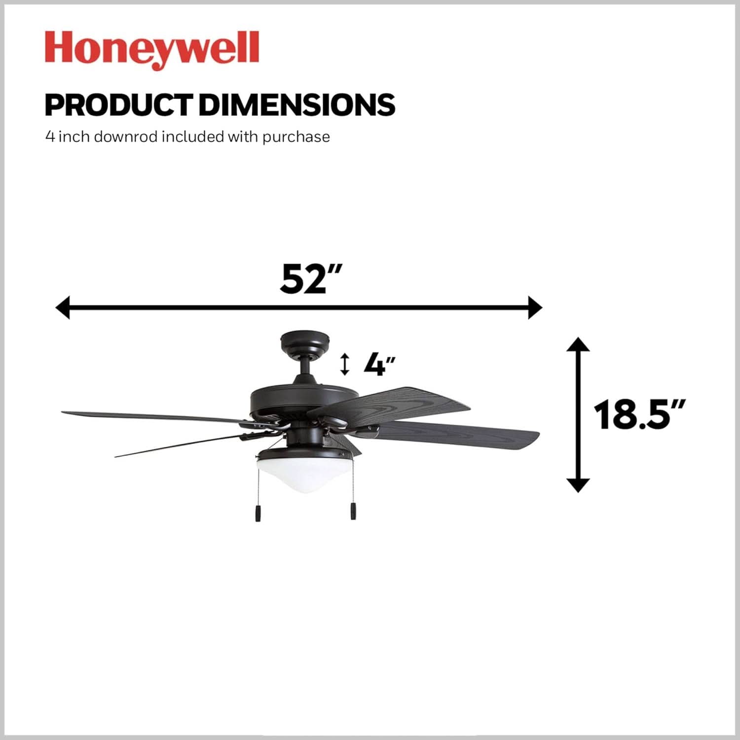 Belmar 52 Inch Bronze Damp Rated Ceiling Fan LED Light