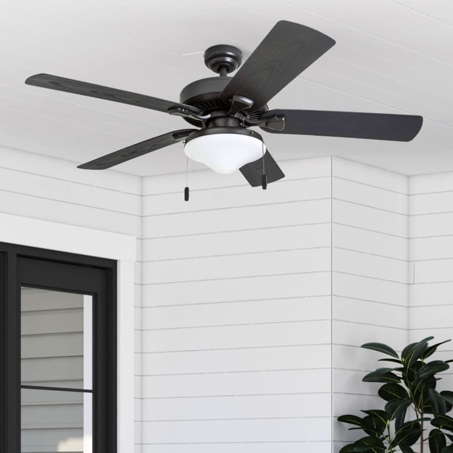 Belmar 52 Inch Bronze Damp Rated Ceiling Fan LED Light