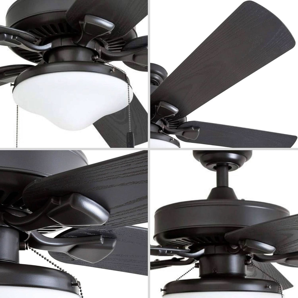 Belmar 52 Inch Bronze Damp Rated Ceiling Fan LED Light