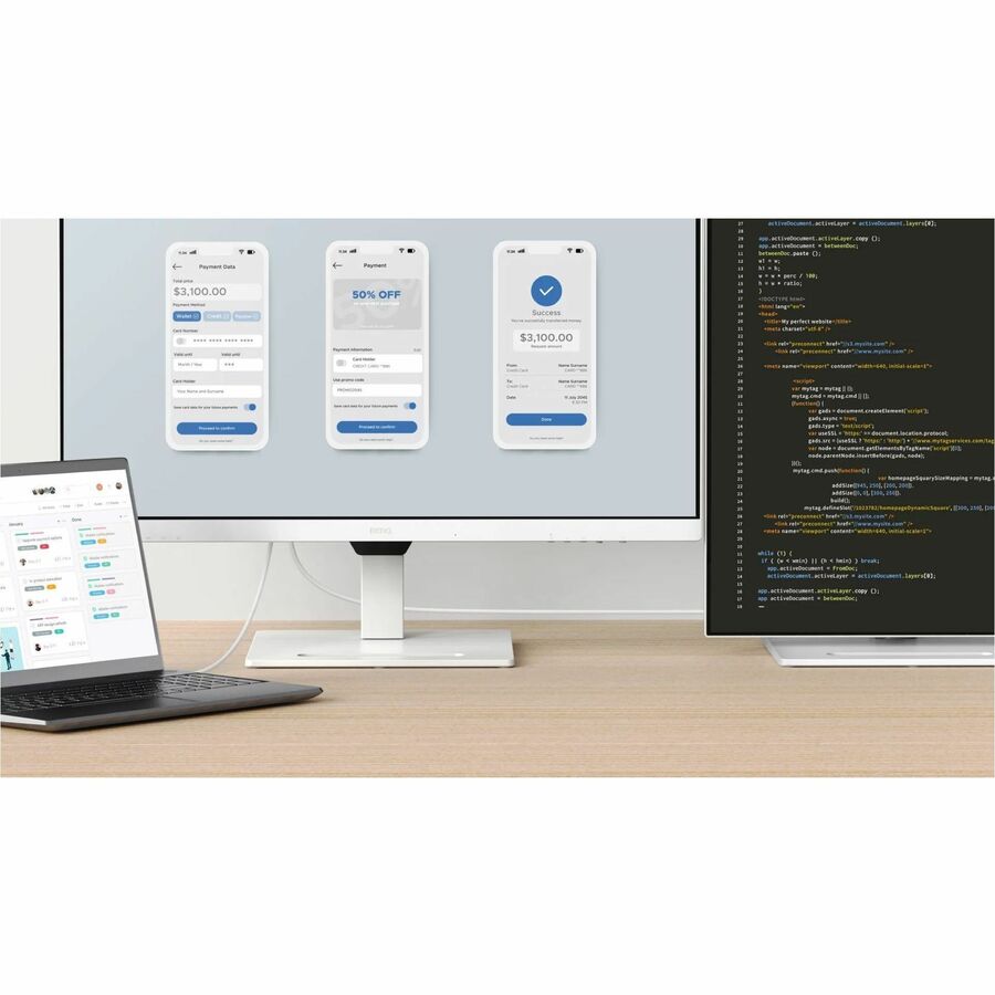 BenQ GW3290QT 32" Class WQHD LED Monitor - 16:9 - White - 31.5" Viewable - In-plane