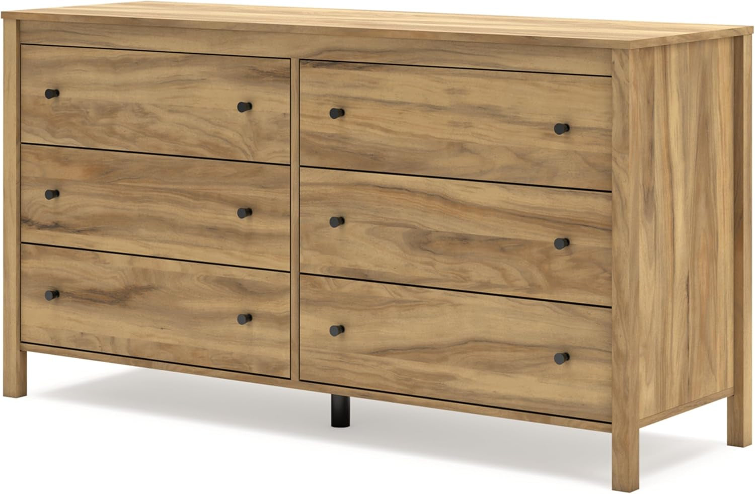 Bermacy 6 Drawer Dresser Light Brown Bedroom Storage