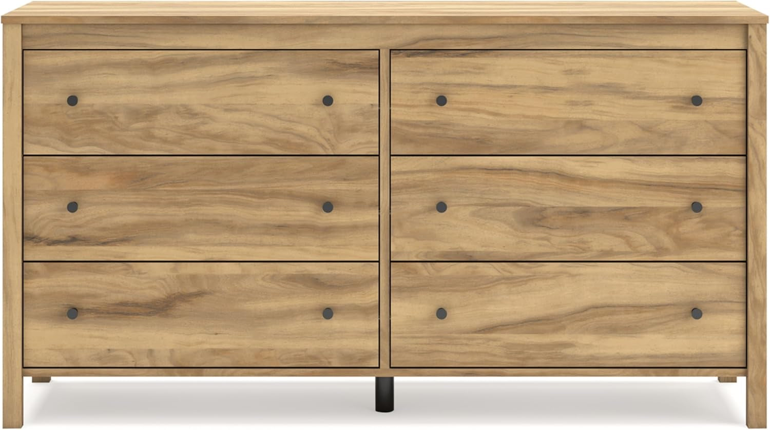 Bermacy 6 Drawer Dresser Light Brown Bedroom Storage