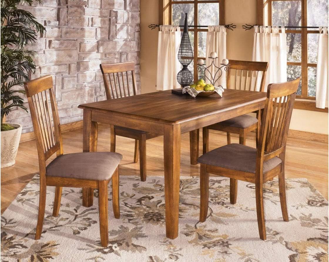 Berringer 18 Inch Rustic Dining Chair Set With Cushions Brown