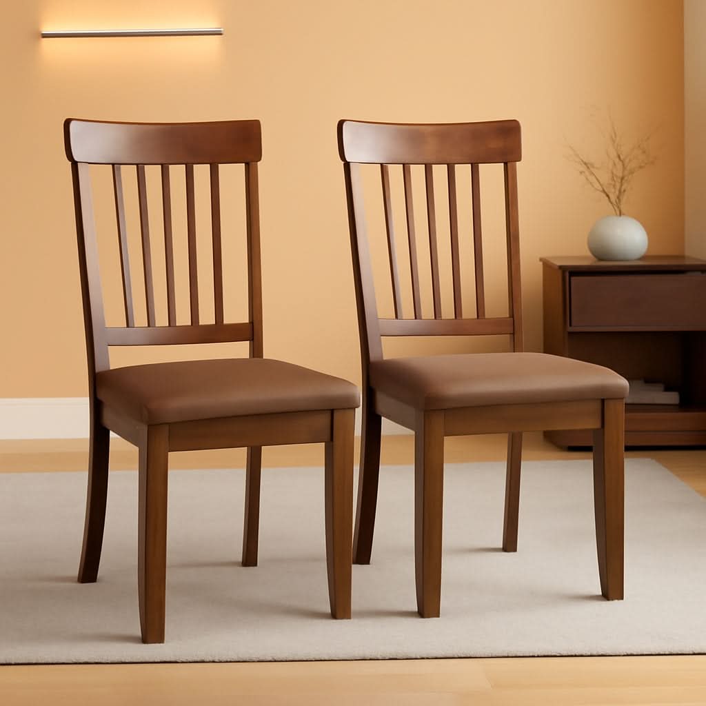 Berringer 18 Inch Rustic Dining Chair Set With Cushions Brown
