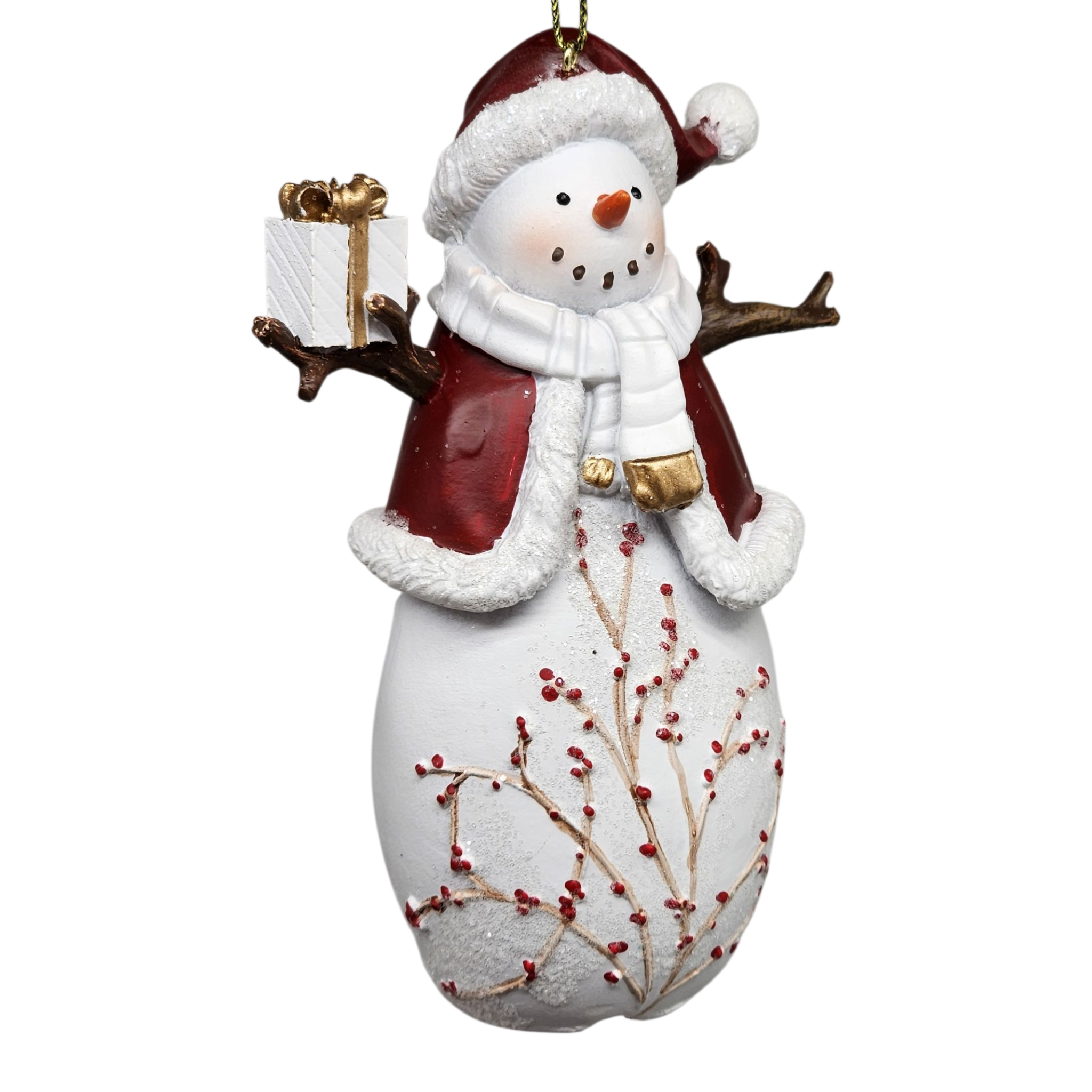 Berry Vine Snowman with Present