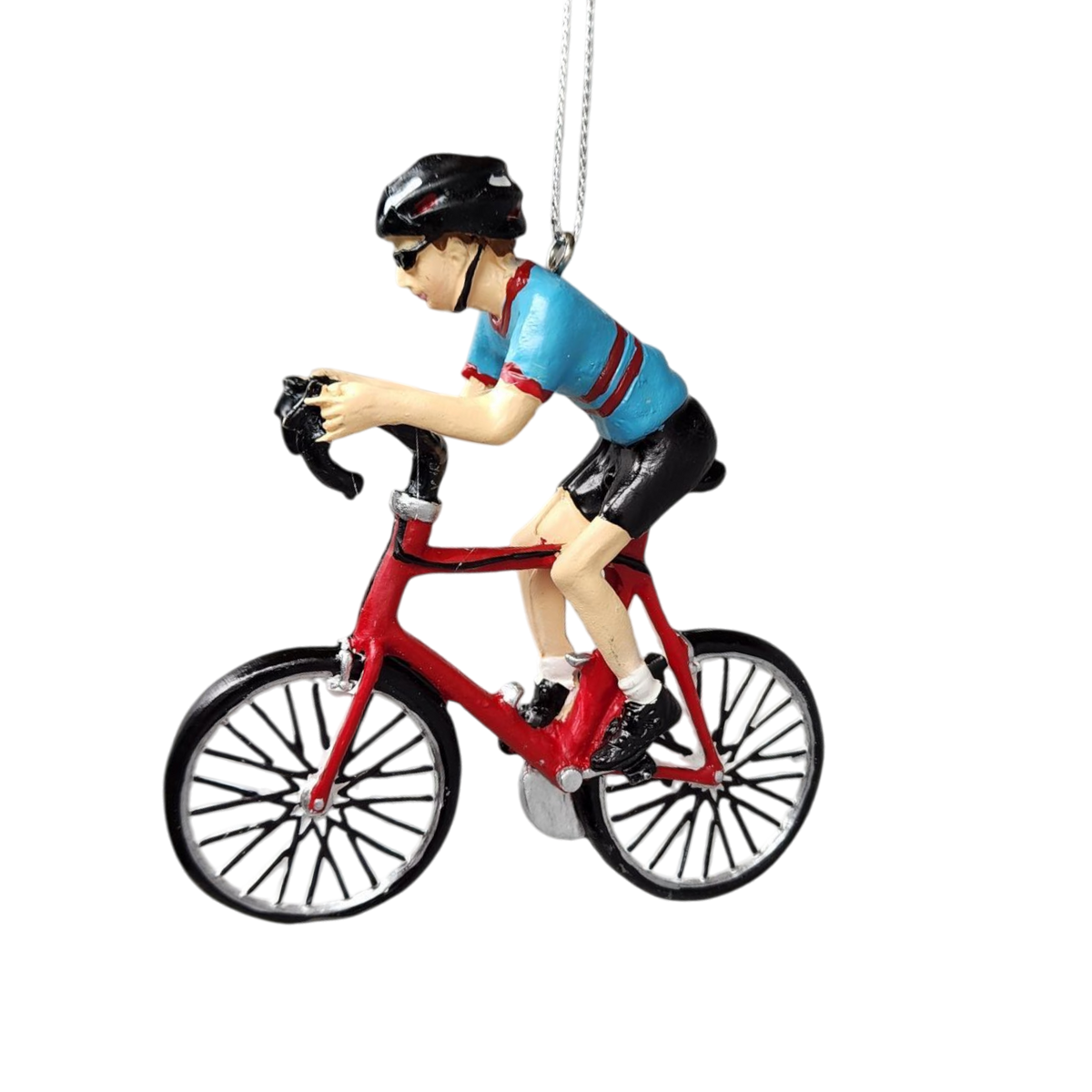 Bicycle Riding Ornament - Red Bike