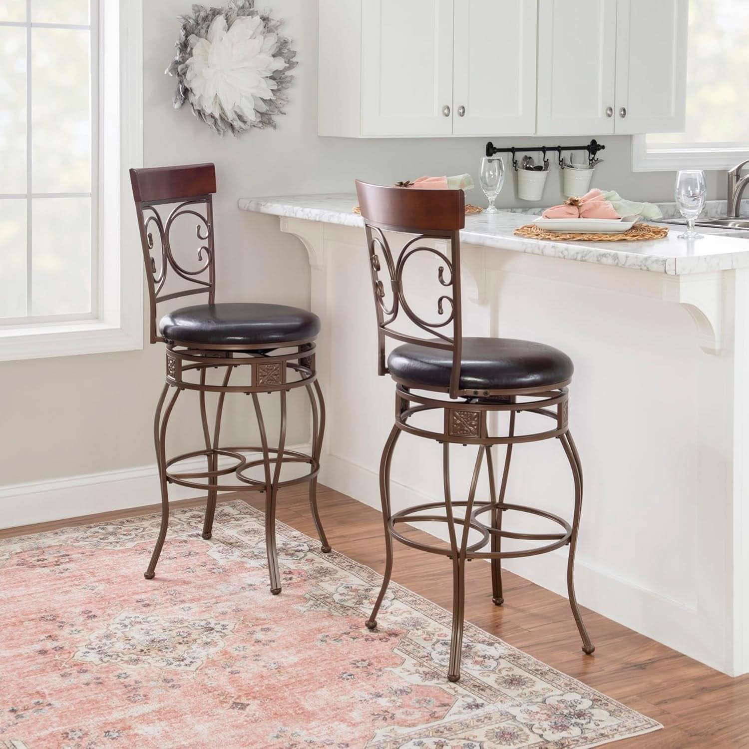Big And Tall Bar Stool Dark Bronze Bar Height Swivel